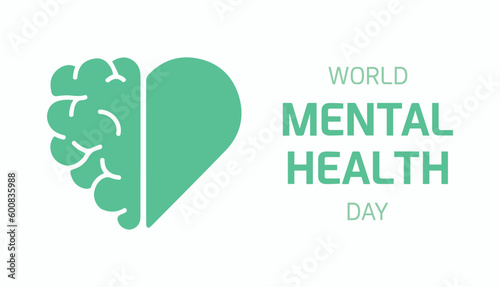 Mental Health. Heart, brain. Medicine, psychology, psychiatry. Well being, emotions, mind, healthy. Icon, vector illustration