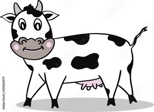 Figure of a cow with horns standing on the ground