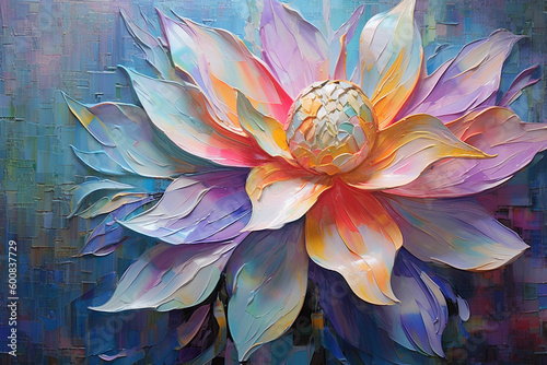 Colorful Natur Impasto Painting Art. Ai generative