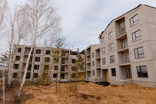 Panel building under construction. Multi-apartment residential building under construction © ArtyomPoly's