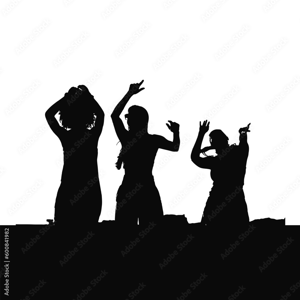 Dancing Women Silhouettes. Vector silhouettes of girls