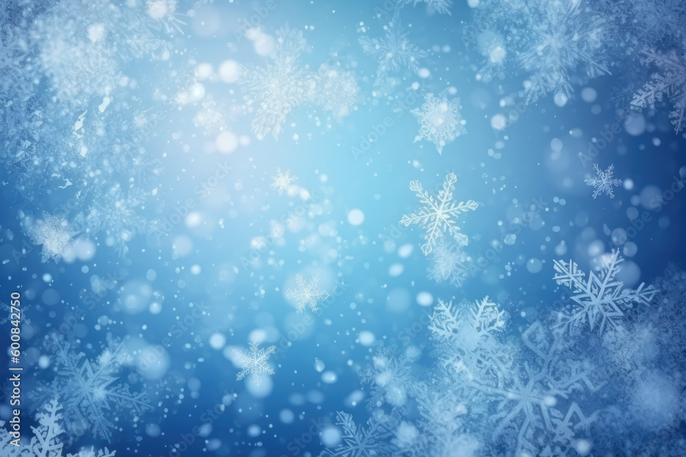 background with snowflakes. Generative AI