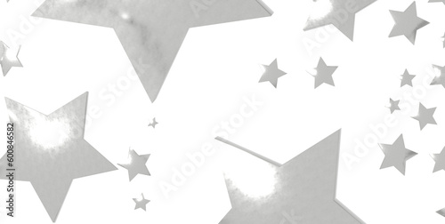 Abstract pattern of random falling silver stars on transparent background. - png transparent
