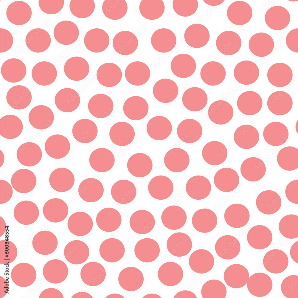 Pastel polka dot pattern. Round shapes abstract seamless repeat pattern design for kids fabric. Pretty minimal background vector illustration.