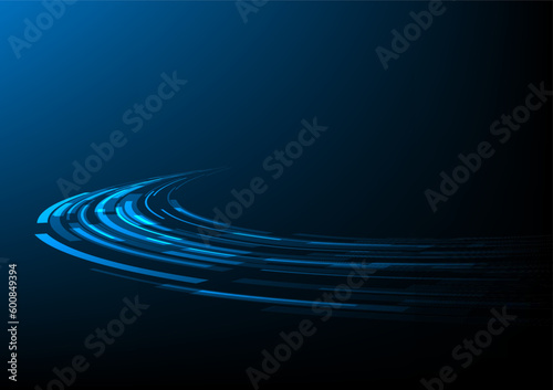 Speed light movement technology hitech modern background. Blue background futuristic. Curve line race effect. banner, poster, cover