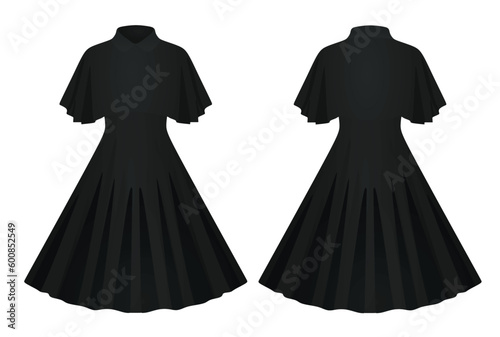 Black woman dress. vector illustration