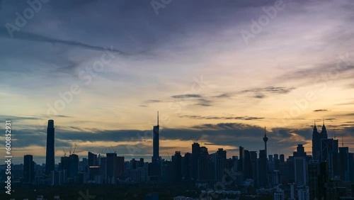 Wallpaper Mural Timelapse footage of Kuala Lumpur cityscape during sunset Torontodigital.ca
