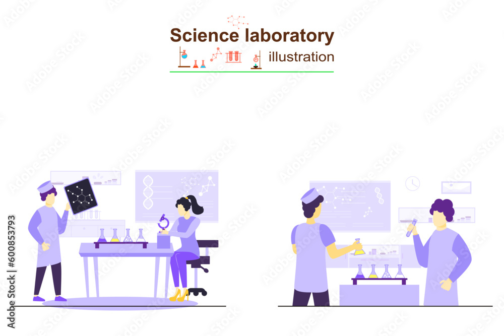High-Quality Science Laboratory Illustration Design
