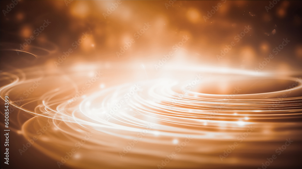 wavy surface with glowing particles. Generative AI wavy surface with glowing particles. Generative AI