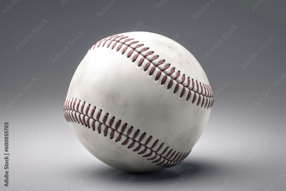 Baseball ball on white background, sport concept, digital illustration. Generative AI Baseball ball on white background, sport concept, digital illustration. Generative AI