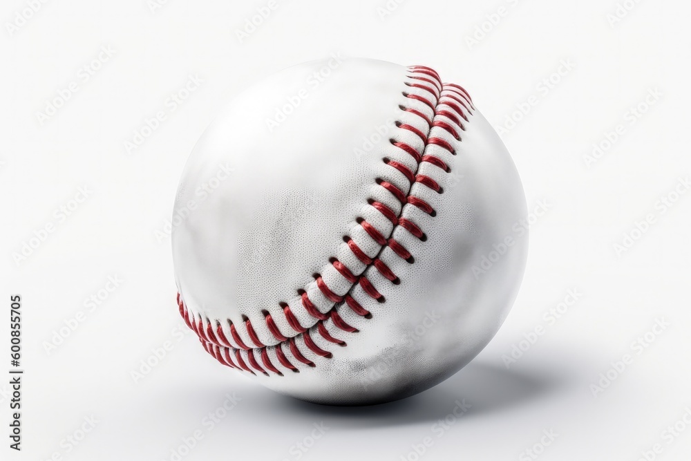 Baseball ball on white background, sport concept, digital illustration. Generative AI Baseball ball on white background, sport concept, digital illustration. Generative AI