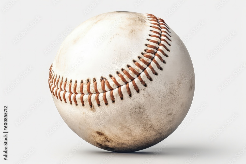 Baseball ball on white background, sport concept, digital illustration. Generative AI Baseball ball on white background, sport concept, digital illustration. Generative AI