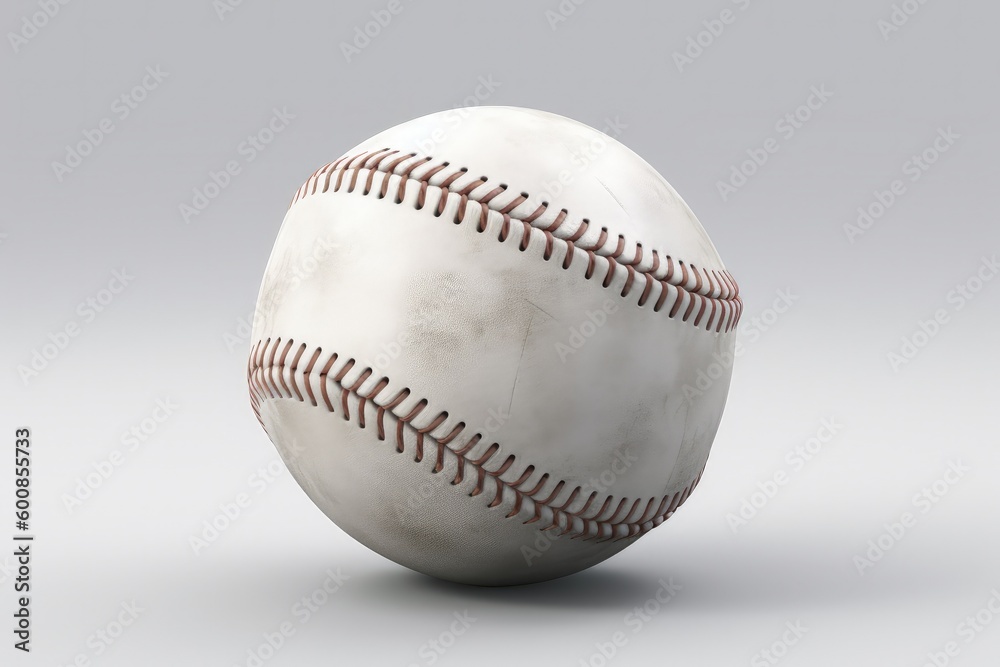 Baseball ball on white background, sport concept, digital illustration. Generative AI Baseball ball on white background, sport concept, digital illustration. Generative AI