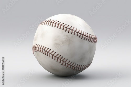 Baseball ball on white background  sport concept  digital illustration. Generative AI