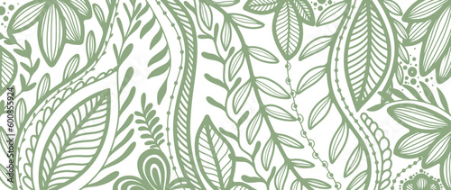 Vector green abstract hand drawn drawing. Background for decor, covers, wallpapers, postcards and presentations