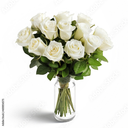 Fototapeta Naklejka Na Ścianę i Meble -  A simple, elegant bouquet of white roses