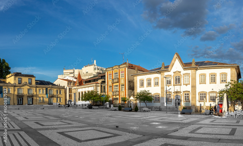 scenic town hall of Chaves in early morning light