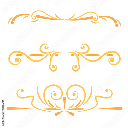 Set of golden border arabesque frames Vector