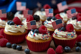 patriotic cupcakes for 4th of July made with generative ai