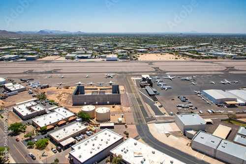Airport Construction and aviation activity at the Scottsdale Airport photo