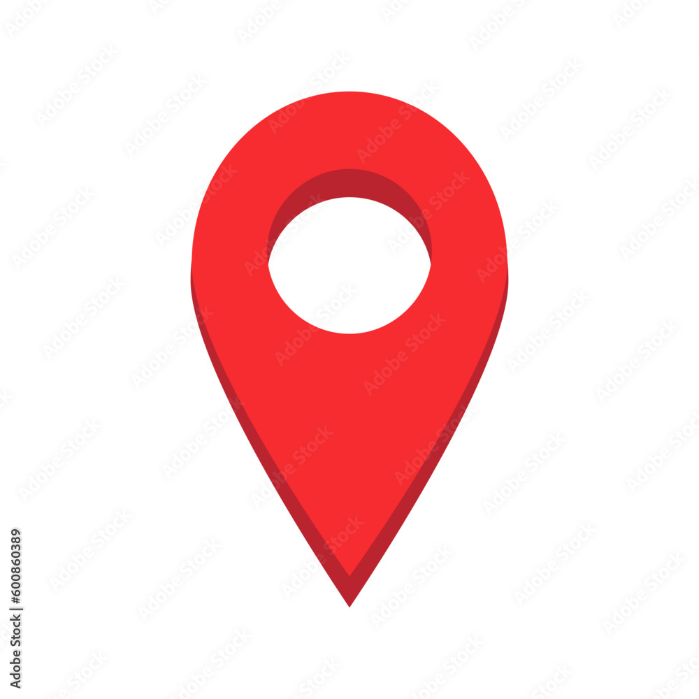 Red Location Pin 3D Style Isolated Vector Illustration Red Location Pin 3D Style Isolated Vector Illustration