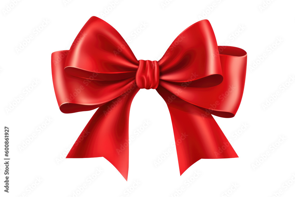 Red ribbon bow. Generative ai
