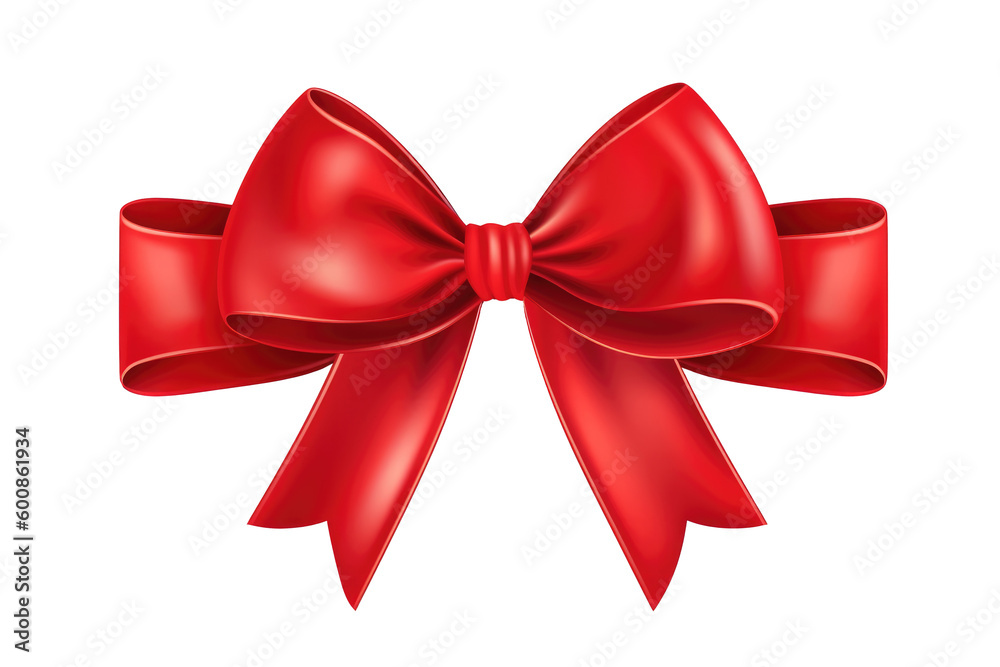Fototapeta premium Red ribbon bow. Generative ai