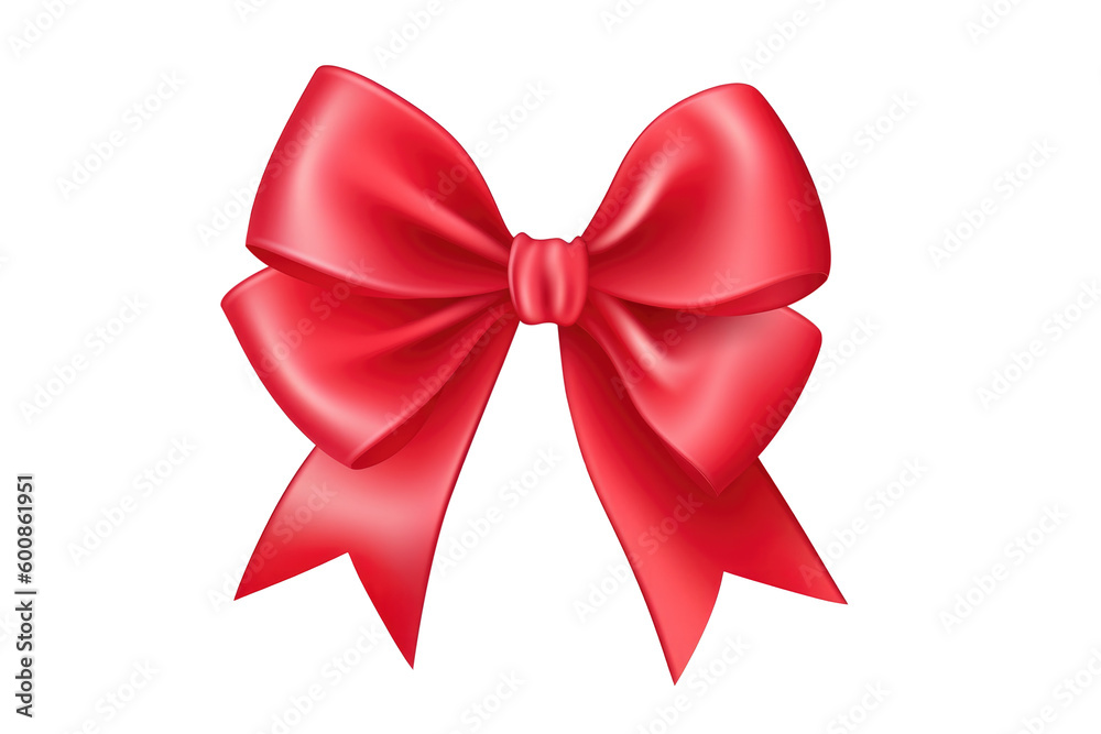 Fototapeta premium Red ribbon bow. Generative ai