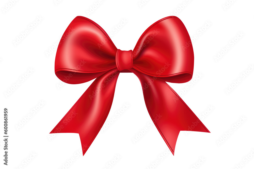 Fototapeta premium Red ribbon bow. Generative ai