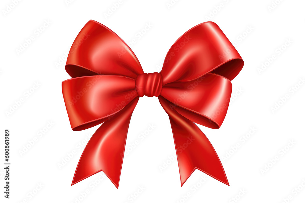 Fototapeta premium Red ribbon bow. Generative ai