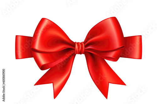 Red ribbon bow. Generative ai 