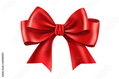 Red ribbon bow. Generative ai 