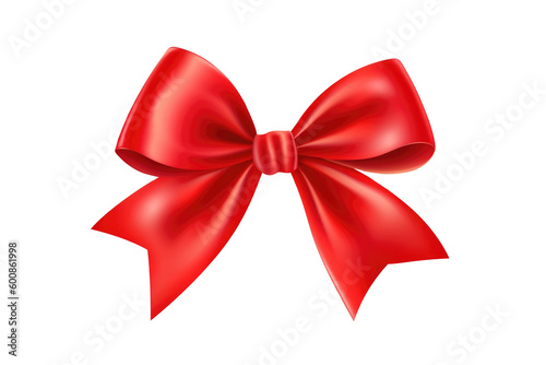 Red ribbon bow. Generative ai  © Achira22