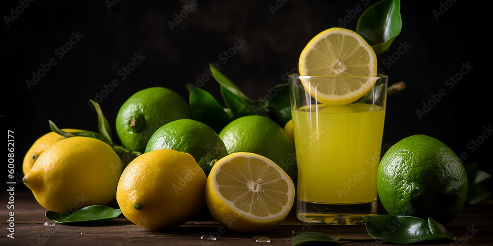 glass of lemon juice and fruits glass of lemon juice and fruits