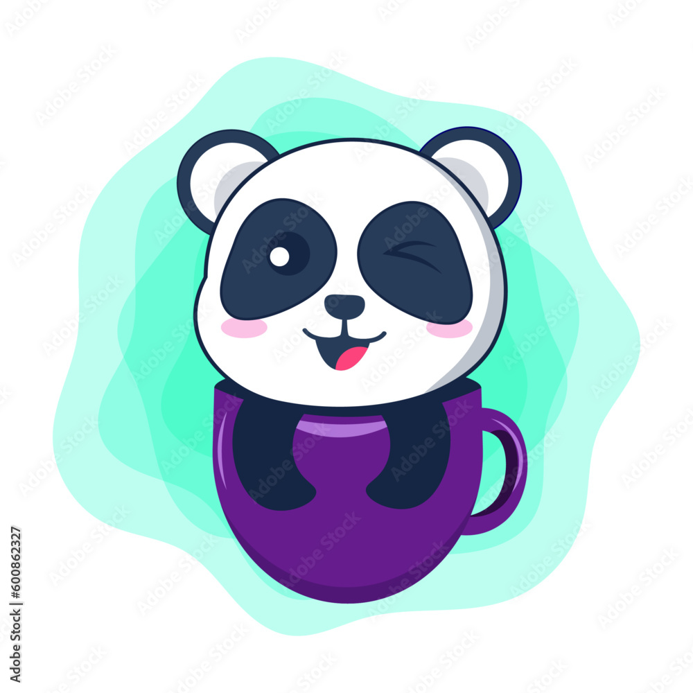 Cute panda cartoon illustration Cute panda cartoon illustration