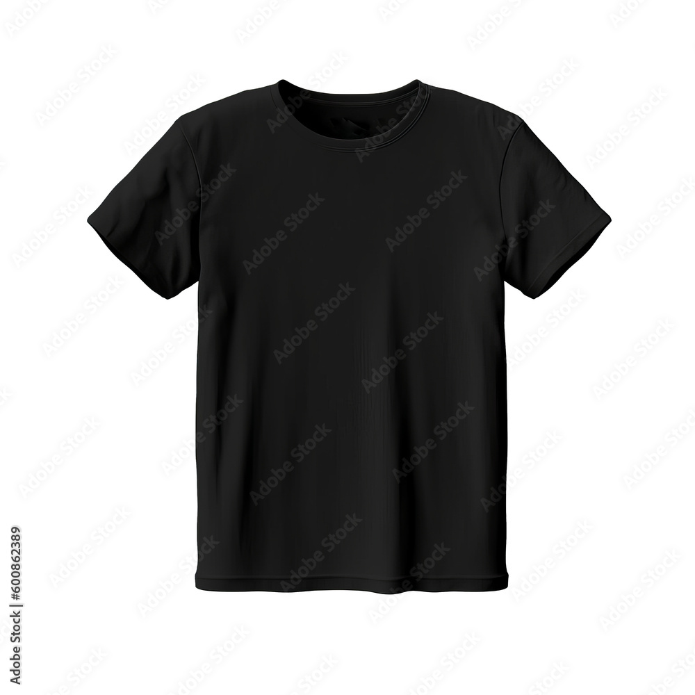 Basic black t-shirt on isolated background. Generative AI Basic black t-shirt on isolated background. Generative AI