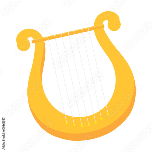 Isolated colored harp musical instrument icon Vector