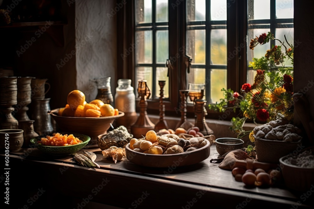 Close up of food on table