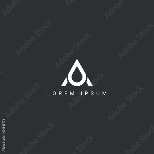 Abstract letter A water drop logo design vector element.