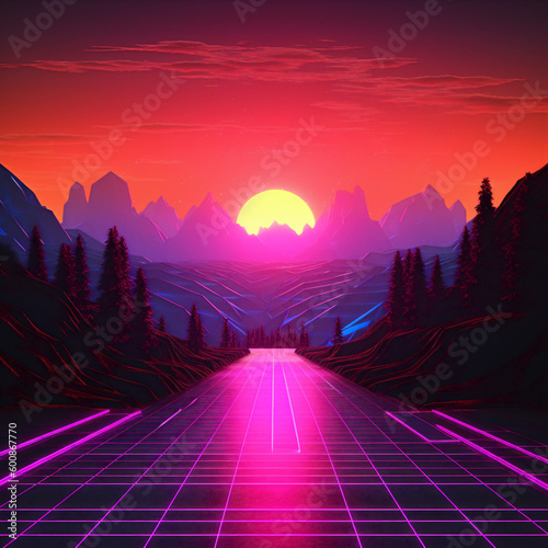 Synthwave Sunset #2 photo