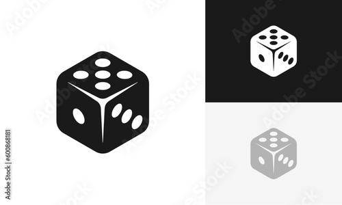 Dice on black logo icon design vector