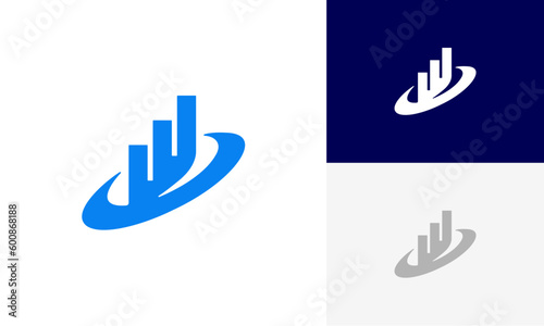 Financial growth chart logo design vector