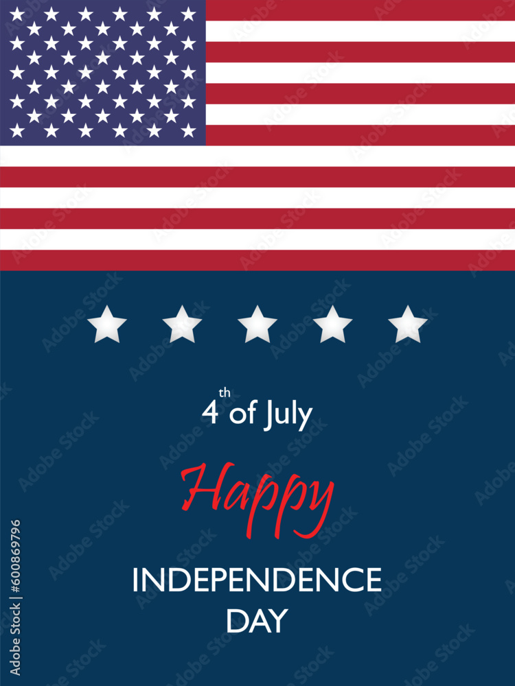 United States of America, nation happy Independence day patriot vertical banner with flag colors, abstract background design, suitable for national event celebrations and festivals, and work places