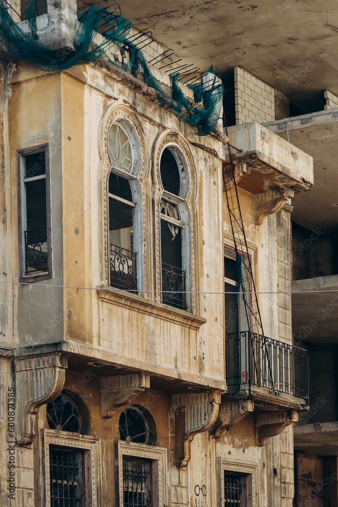 Beirut, Lebanon — 24.04.2023: Old houses in the Gouraud neighborhood in Beirut