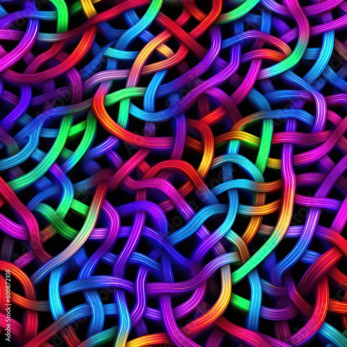 3D colorful pattern blacklight created with Generative AI
