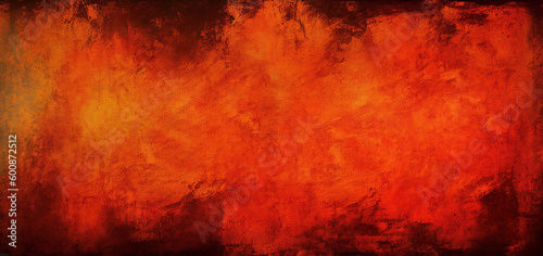 Textured abstract bright orange grunge background. Generative AI