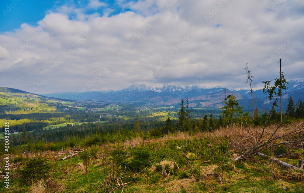 Panorama of snowy Tatra mountains in spring, south Poland Panorama of snowy Tatra mountains in spring, south Poland
