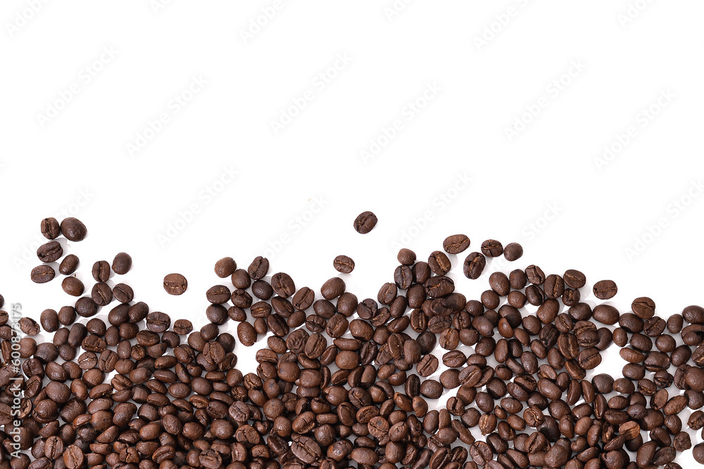 Naklejka premium coffee beans on white background