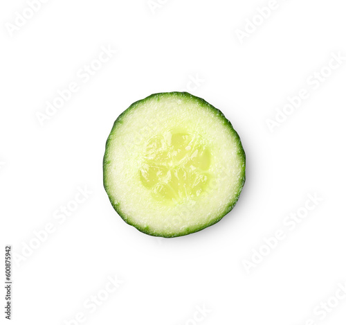cucumber slice with shadow isolated on transparent background