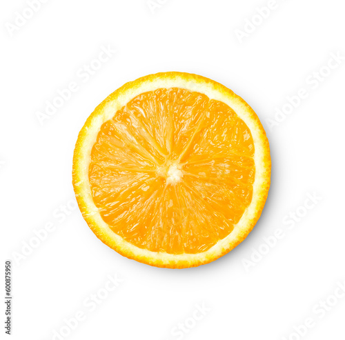 orange slice with shadow isolated on transparent background